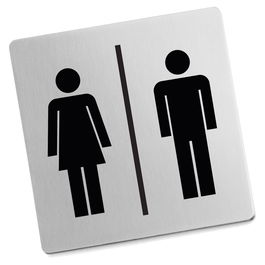 Zack Indici Señal Información Hombre-Mujer Placa con Pictogramas 8x8 cm